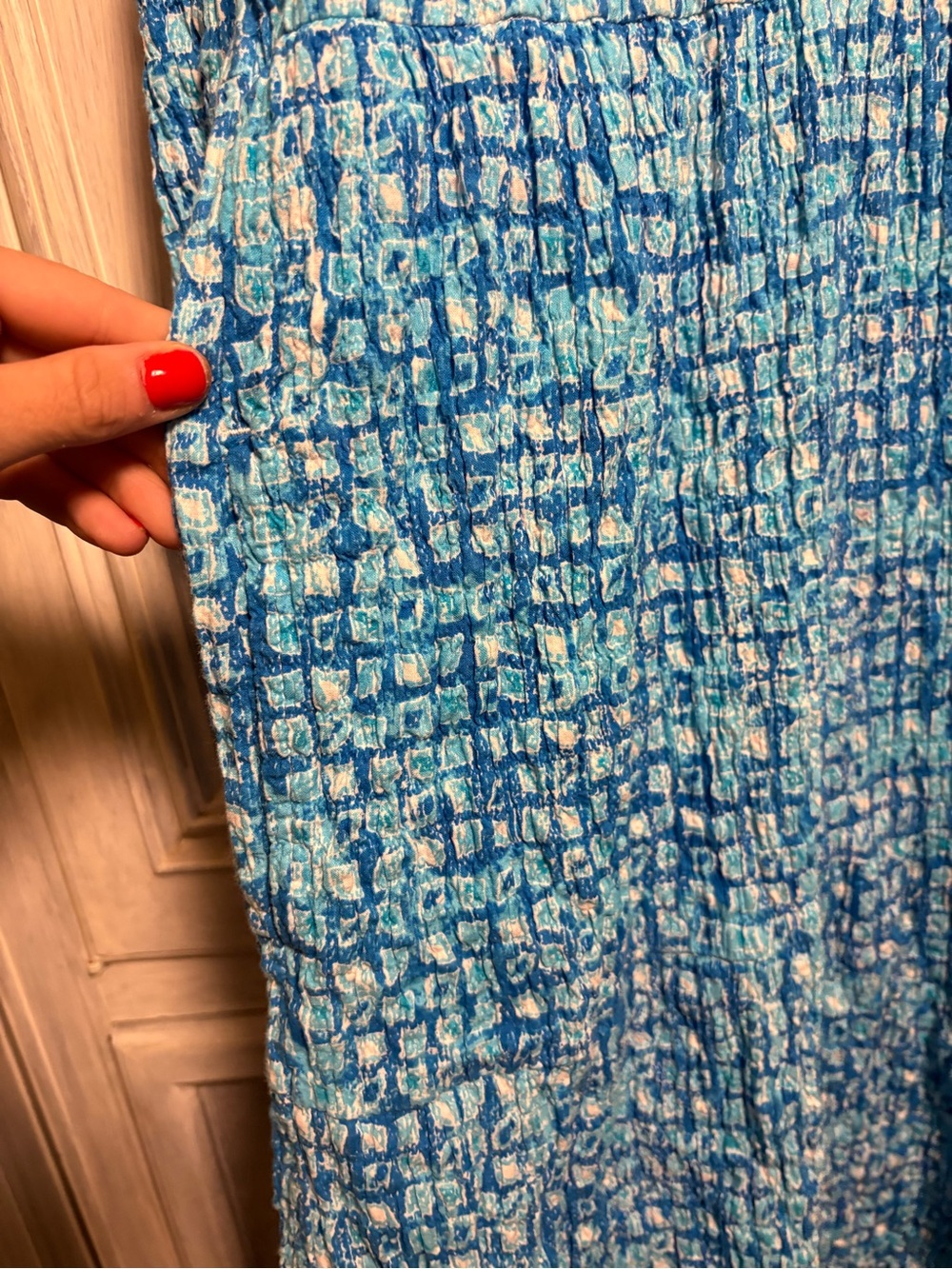 Habitat Lanai Crinkle Shirt Dress Cerulean Beachy Resort Preppy Everyday Pool - Picture 5 of 8
